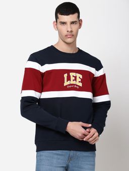 Lee - Men Blue Colorblock Sweatshirt