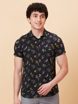 Being Human - Black Slim Fit Regular Collar Men's Shirt by Being Human Clothing