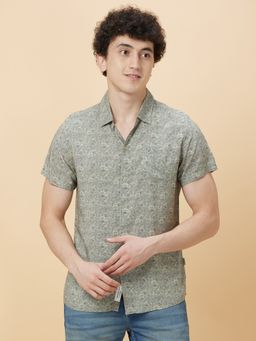 Being Human - Grey Slim Fit Regular Collar Men's Shirt by Being Human Clothing