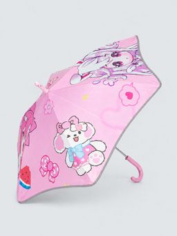 Little Surprise Box - Pink Blended Fabric Graphic Umbrella (3-12 Years)