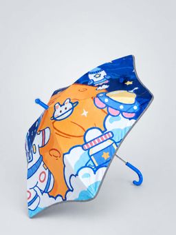 Little Surprise Box - Navy Blue Blended Fabric Graphic Umbrella (3-12 Years)