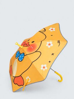 Little Surprise Box - Yellow Blended Fabric Graphic Umbrella (3-12 Years)