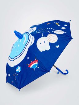 Little Surprise Box - Blue Blended Fabric Graphic Umbrella (7-12 Years)