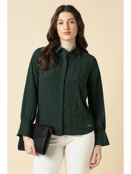 Allen Solly - Women Green Solid Long Sleeves Shirt