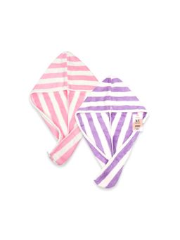 NFI Essentials - Hair Towel Warp Absorbent Drying Head Turban Bathrobe Salon Quick Dry (Pack Of 2)