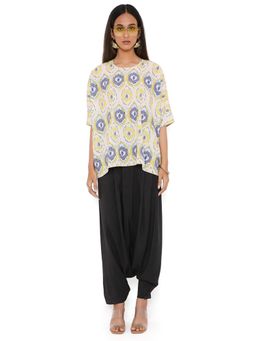 PS Pret by Payal Singhal - Yellow Ikat Eye Print Art Crepe Short Maya Tunic