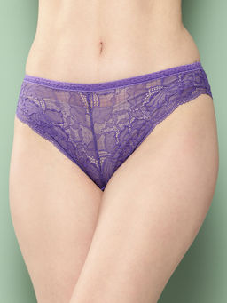 Leading Lady - Women's Solid Lace Mid Rise Bikini Brief