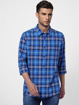 Jack & Jones - Blue Check Print Full Sleeves Shirt