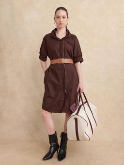 RAREISM - Hanoi Dark Brown Boxy Knee Length Jacket