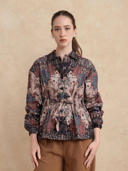 RAREISM - Rotika Dark Multi Color Abstract Regular Jacket (XXS)