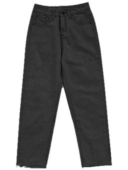 Outzidr - Charcoal High Waist Mom Jeans