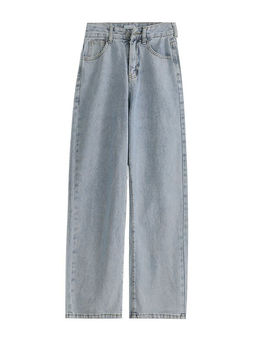 Outzidr - Blue Washed Straight Denim Jeans