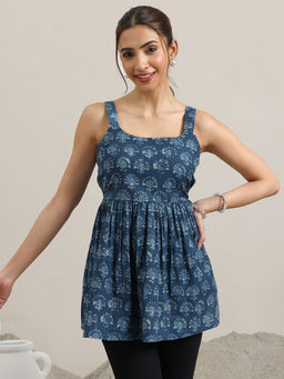 Libas - Indigo Motif Printed Short Kurti