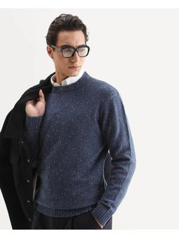 Rare Rabbit - Purple Speckled Print Regular Fit Sweater