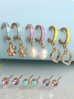 Lilly & Sparkle - Gold-Plated Pack of 6 Pairs of Earrings
