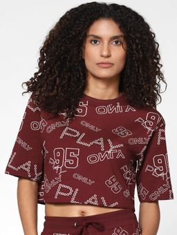 ONLY - Women Printed Brown T-shirt