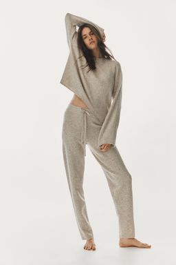 H&M - Women Beige Fine-Knit Joggers