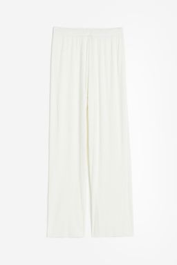 H&M - Women White Crinkled Trousers
