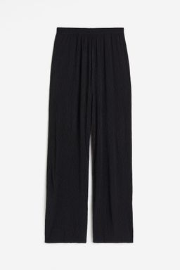 H&M - Women Black Crinkled Trousers