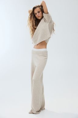 H&M - Women Beige Fine-Knit Trousers