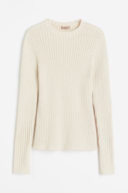 H&M - Women Beige Rib-Knit Top