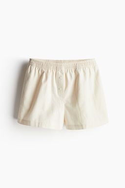 H&M - Women White Nepped Twill Shorts