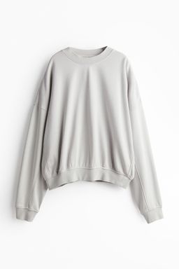 H&M - Women Grey Washed-Look Sweatshirt
