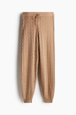 H&M - Women Beige Cable-Knit Joggers