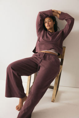 H&M - Women Pink Washed-Look Cotton Trousers