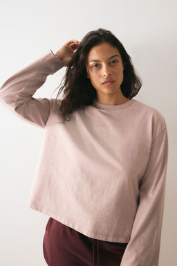 H&M - Women Pink Washed-Look Cotton Top