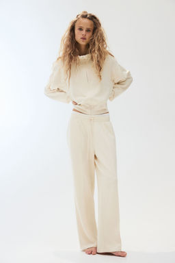 H&M - Women Beige Supersoft Crease-Front Trousers