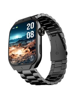beatXP - Unbound Curve 1.96” 3D Amoled, BT Calling Metal Body Smartwatch - Black