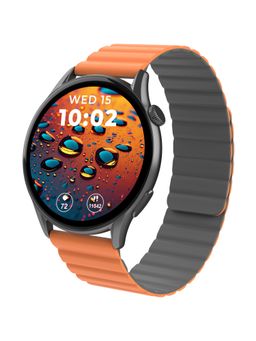 beatXP - Evoke 1.43'' Bluetooth Calling Smartwatch-Grey with Orange Magnetic Strap