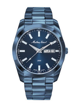 Mathey-Tissot - Swiss Made Quartz Blue Dial Analog Watch Men (H453BUM) (M)