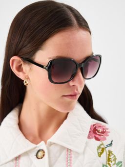 Accessorize London - Womens Oversized Square Sunglass Purple
