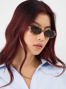 Accessorize London - Womens Tort Oval Sunglass Brown