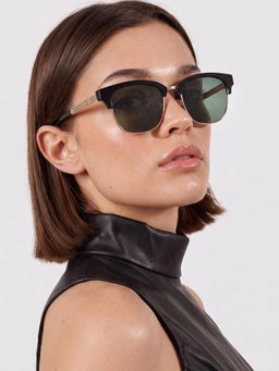 Accessorize London - Womens Black Clubmaster Sunglass