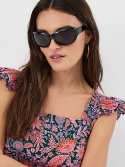 Accessorize London - Womens Black Wrap Sunglass