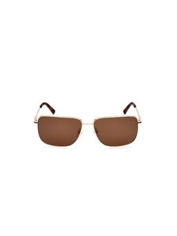 Timberland - Gold Metal Full Rim Rectangle Men Sunglass Brown (62)