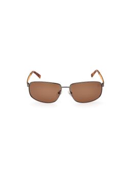 Timberland - Silver Metal Full Rim Rectangle Men Sunglass Brown (62)