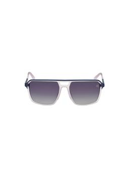 Timberland - White Acetate Full Rim Aviator Men Sunglass Grey (60)
