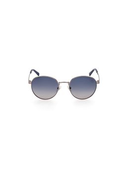 Timberland - Silver Metal Full Rim Round Men Sunglass Grey (52)