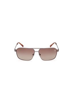 Timberland - Silver Metal Full Rim Aviator Men Sunglass Brown (61)