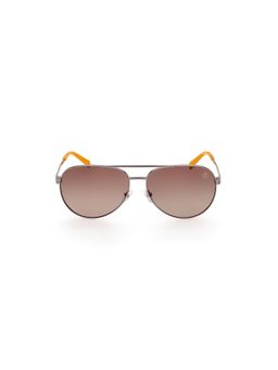 Timberland - Gunmetal Metal Full Rim Aviator Men Sunglass Brown (61)