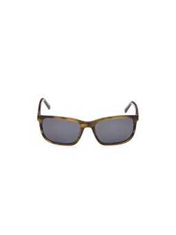 Timberland - Green Acetate Full Rim Rectangle Men Sunglass Grey (56)