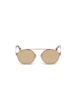 Web Eyewear - Rose Gold Metal Full Rim Oval Unisex Sunglass Brown (58)