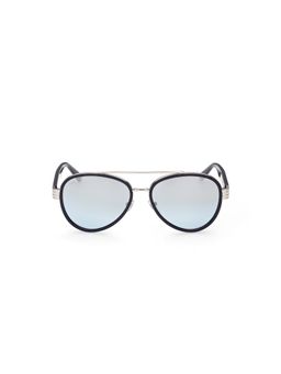 Web Eyewear - Silver Metal Full Rim Aviator Men Sunglass Blue (60)