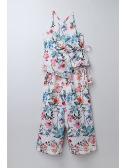 Taffy - Cotton Blend Woven Sleeveless Floral Printed Wrap Tie Up Co-Ord Set