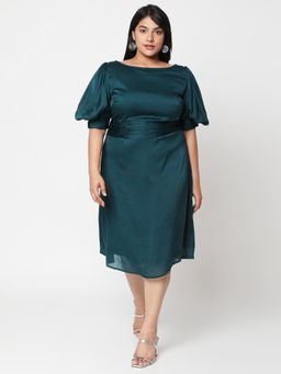 MISH - Curves By MISH Ruched Mid Length Dress