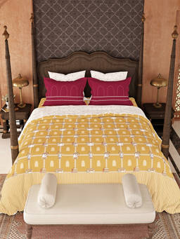 MYTRIDENT - 100% Cotton King Size 6Pc Duvet Set, 210 Tc